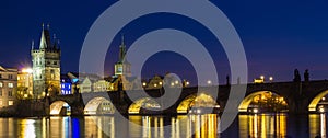 Charles Bridge during evening, Prague, Czech Republic