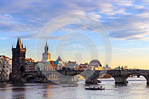 Charles bridge, Moldau river, Lesser town, Prague castle, Prague (UNESCO), Czech republic