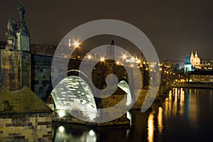 Charles bridge at night