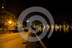 Charles bridge at night