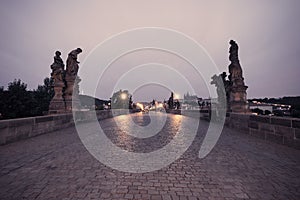 Charles Bridge at night