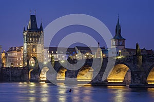 Charles Bridge at Night, Prague - Czech Republic