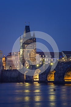 Charles Bridge at Night, Prague - Czech Republic