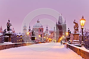 Charles bridge, Old Town bridge tower, Prague (UNESCO), Czech r