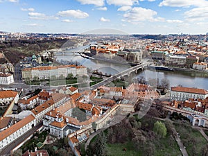 Charles Bridge over Vltava river. View of Prague. Detail of the Prague in the Old Town. Czech Republic