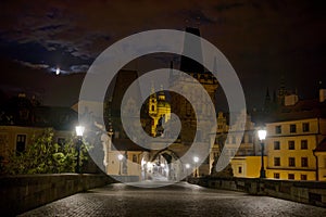 Charles\' Bridge in Prague at night