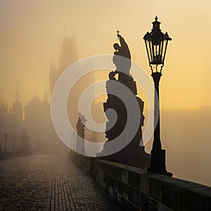 Charles Bridge sunrise, Prague, Czech republic