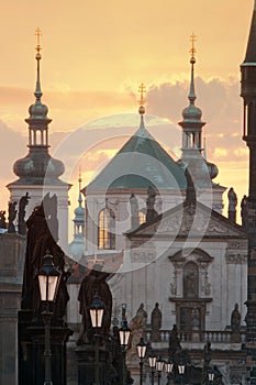 Charles bridge, towers of the old town