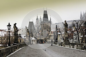 Charles bridge travel europs summer morning