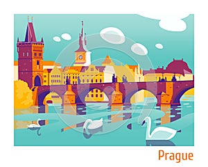 Charles Bridge vector Illustration