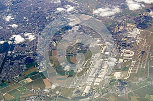 Charles de Gaulle airport, aerial view