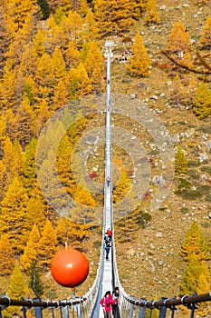 The Charles Kuonen suspension bridge, Randa, Switzerland