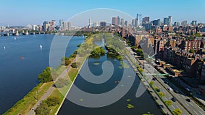 Charles River aerial view, Boston, Massachusetts MA, USA