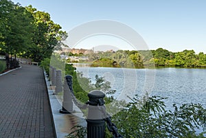 Charles River Greenway following curve of river