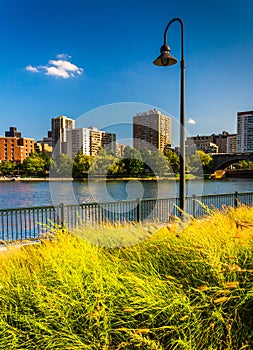 The Charles River at North Point Park in Boston, Massachusetts.