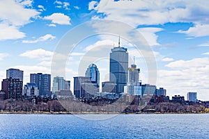 Charles river view over Boston city downtown, MA