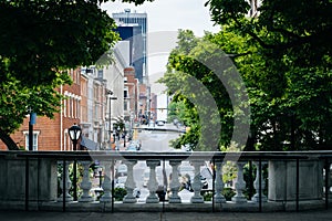 Charles Street, seen at Mount Vernon Place, in Mount Vernon, Baltimore, Maryland.