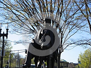 Charles Sumner Statue, Harvard Square, Cambridge, Massachusetts, USA