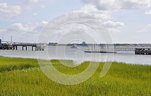 Charleston SC,August 7th:Cooper River Landscape from Charleston in South Carolina