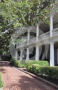 Charleston SC,August 7th:Courtyard of Historic Colonial House from Charleston in South Carolina