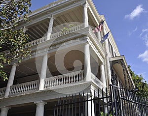 Charleston SC,August 7th:Historic Colonial House from Charleston in South Carolina