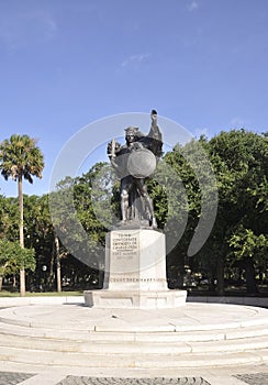 Charleston SC,August 7th:Monument of Confederate Defenders of Charleston from Charleston in South Carolina