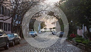 Charleston SC Downtown Cobblestone Street