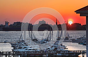 Charleston SC Harbor at Sunset