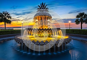 Charleston, SC pineapple fountain