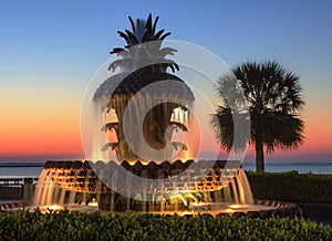 Charleston SC Waterfront Pineapple Fountain