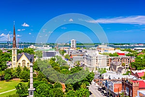 Charleston, South Carolina, USA skyline over Marion Square