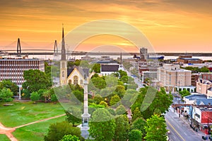 Charleston, South Carolina, USA skyline over Marion Square