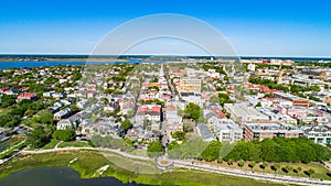 Charleston, South Carolina, USA Waterfront Aerial