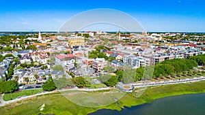 Charleston, South Carolina, USA Waterfront Park Aerial