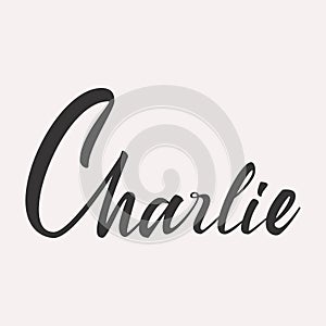 Charlie English name greeting lettering card photo