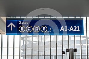 Charlotte Airport Gate Sign for Terminal