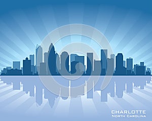 Charlotte North Carolina city skyline silhouette