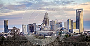 Charlotte north carolina city skyline and street scenes