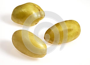 CHARLOTTE POTATO solanum tuberosum AGAINST WHITE BACKGROUND