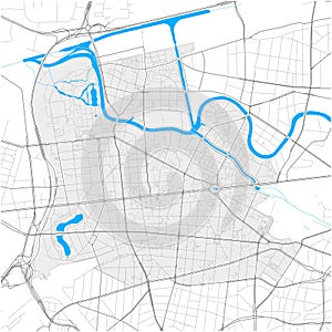 Charlottenburg, Berlin, Deutschland high detail vector map