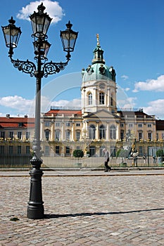 Charlottenburg Palace with lamp in Berlin/Germany