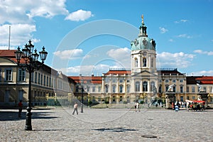 Charlottenburg Palace with lamp in Berlin/Germany