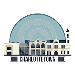 Charlottetown city hall. Vector illustration decorative design