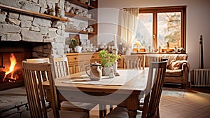 charm blurred dining room interior