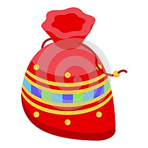 Charm lucky bag icon, isometric style