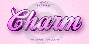 Charm text, calligraphic style editable text effect