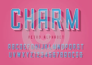Charm trendy pop art display font design, alphabet, typeface, le photo