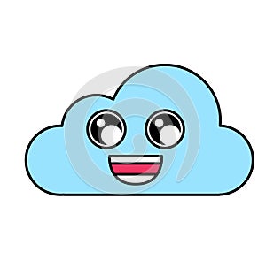 Charmed cloud sticker outline illustration