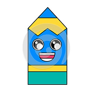 Charmed pencil emoticon cartoon illustration