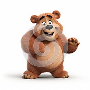 Charming 3d Pixar Bear: A Delightful Cartoon Character